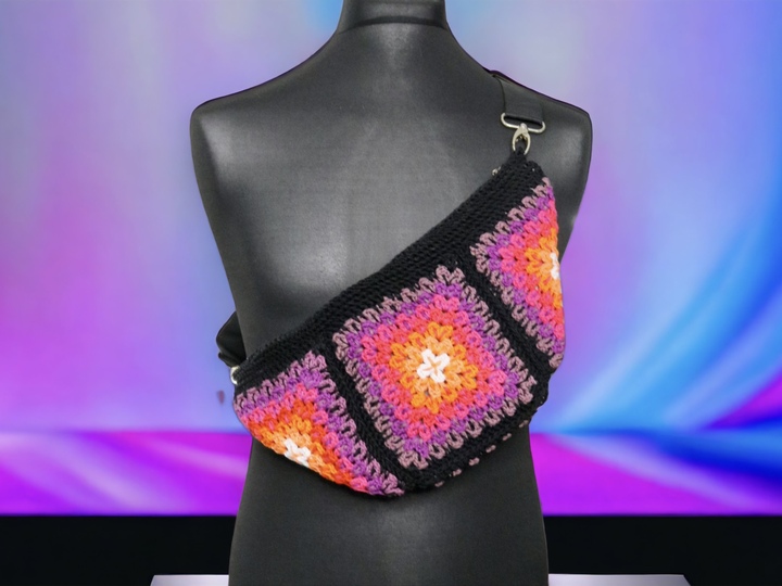 Mosaik Umhängetasche - Häkelanleitung