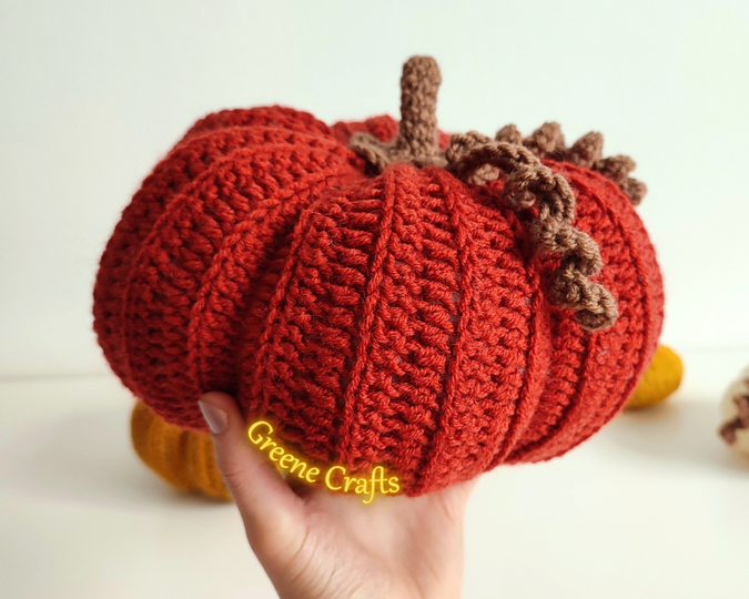 Pumpkin Centerpiece Crochet Pattern - Stacked Fall Pumpkin Decor