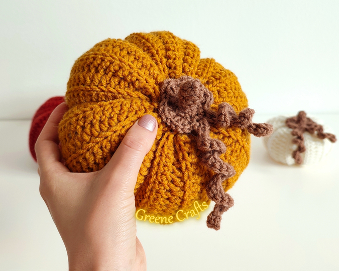 Pumpkin Centerpiece Crochet Pattern - Stacked Fall Pumpkin Decor
