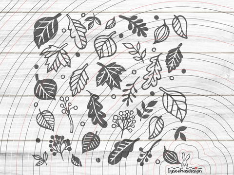Herbst Laub Plotterdatei SVG DXF