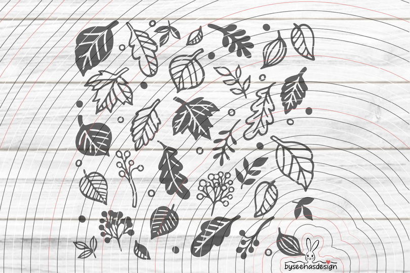 Herbst Laub Plotterdatei SVG DXF