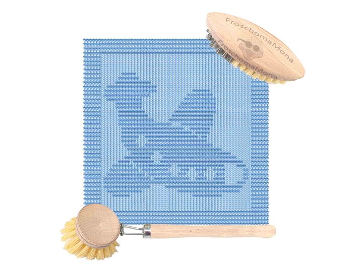 Deckchen Waschlappen Motivtuch „ Flugzeug “ Spültuch Flieger stricken