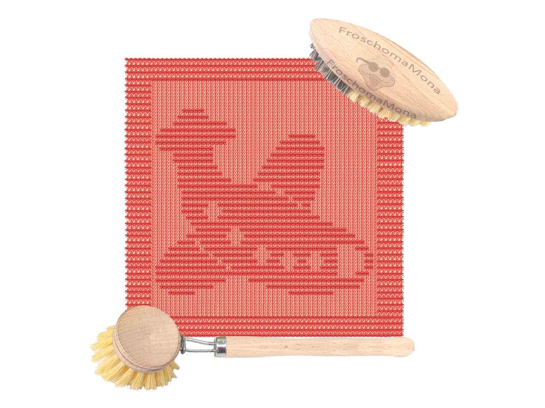 Deckchen Waschlappen Motivtuch „ Flugzeug “ Spültuch Flieger stricken