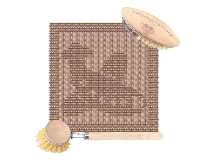 Deckchen Waschlappen Motivtuch „ Flugzeug “ Spültuch Flieger stricken