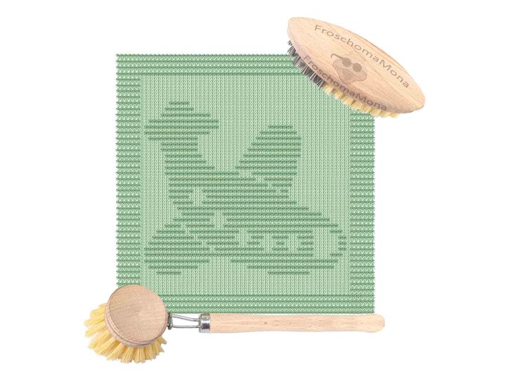 Deckchen Waschlappen Motivtuch „ Flugzeug “ Spültuch Flieger stricken