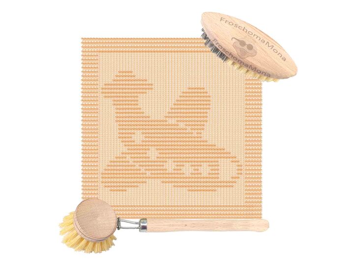 Deckchen Waschlappen Motivtuch „ Flugzeug “ Spültuch Flieger stricken