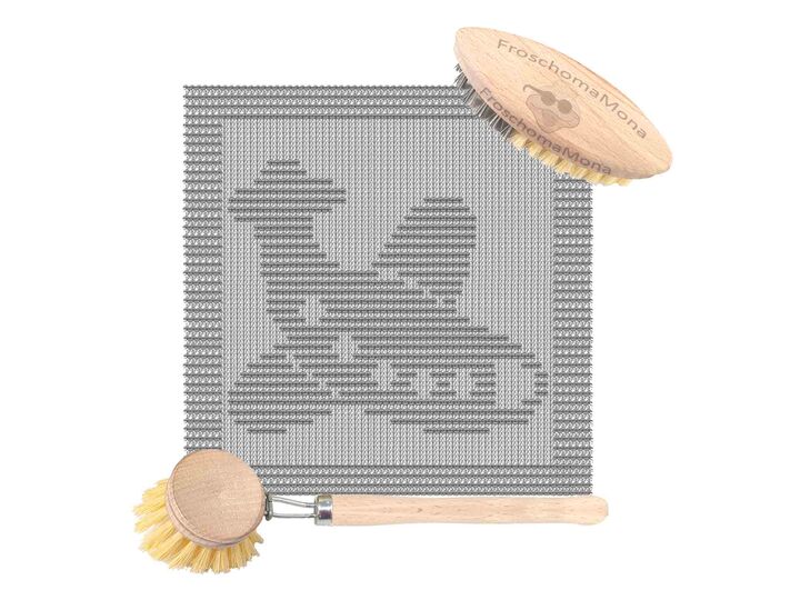 Deckchen Waschlappen Motivtuch „ Flugzeug “ Spültuch Flieger stricken