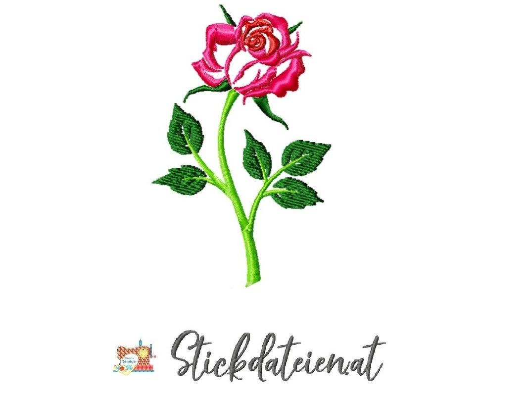 Stickdatei ROSE, florale Stickvorlage 10x10 Stickdatei, romantische Rosen
