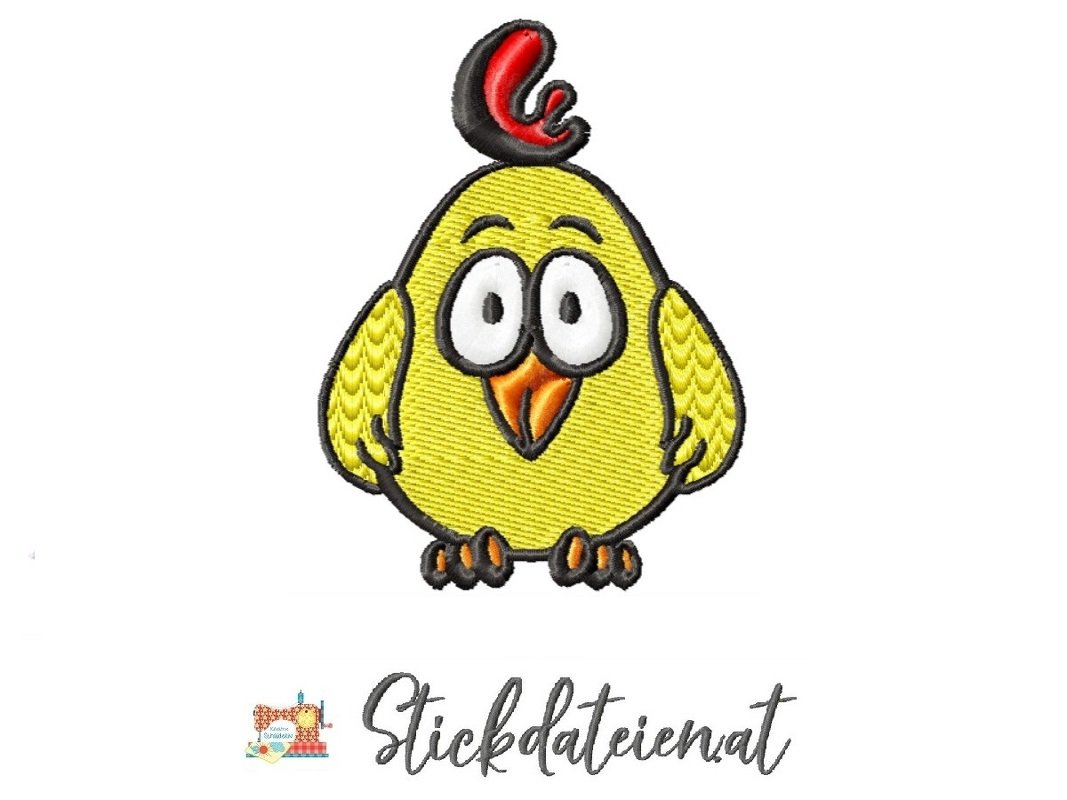 Stickdatei Küken, Stickdatei Bauernhoftiere, lustige Stickdatei Bauernhof