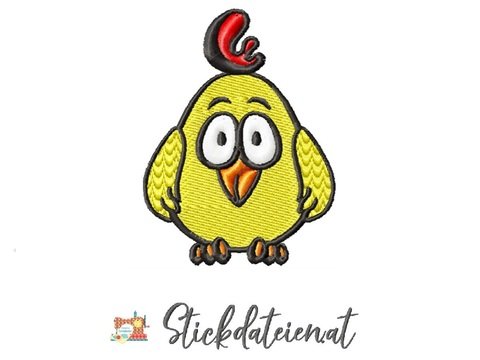 Stickdatei Küken, Stickdatei Bauernhoftiere, lustige Stickdatei Bauernhof