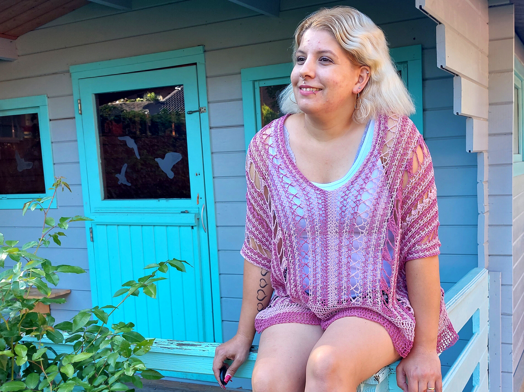 Häkelanleitung Netzshirt Shirt Tunika "Mustermix" - Bild 2