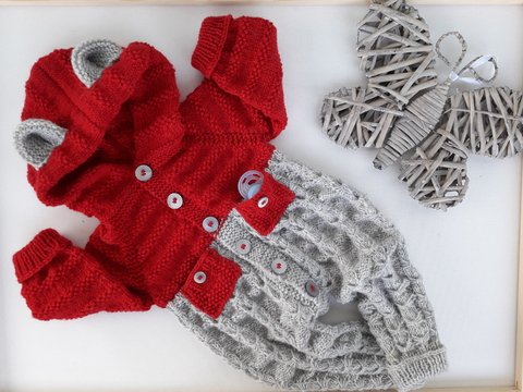 Strickanleitung Babyoverall in Größe 62-68, nahtlos, PDF-Stricktabelle