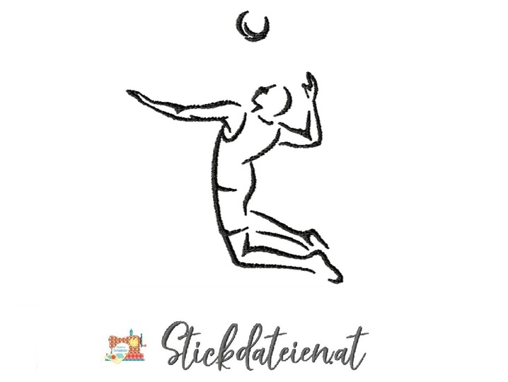 Volleyball Stickdatei 10x10, Sport Stickdatei, digitale Volleyball Datei