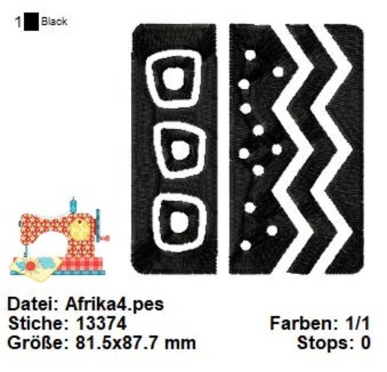 Stickdatei Afikanische Symbole Set, Stickdatei Afrika, Stickdatei Folklore