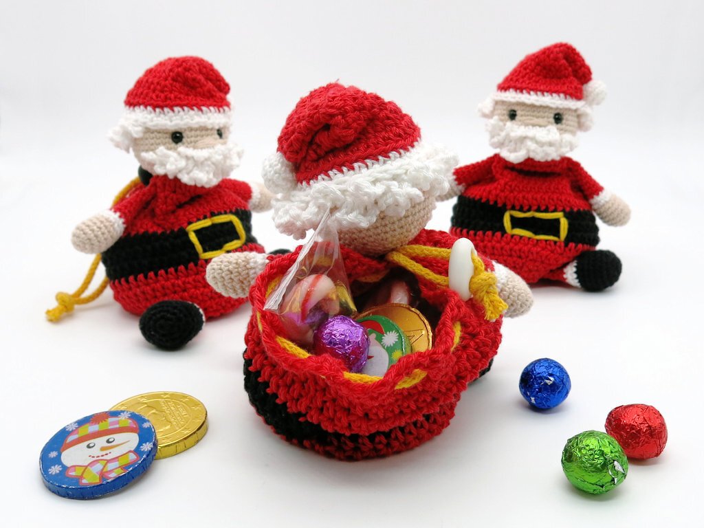Drawstring Bag - Santa - Crochet Pattern