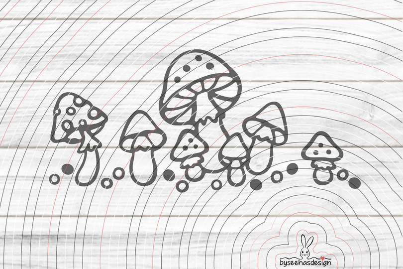 Fliegenpilze Plotterdatei SVG DXF
