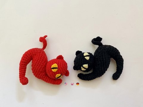 Schwarze Katze. Häkelanleitung