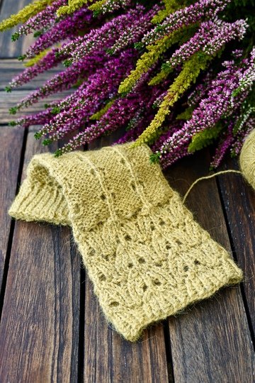 Wrist Warmers "Calluna", Knitting Pattern, 2 Sizes