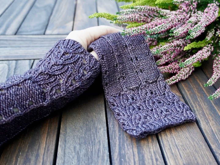 Wrist Warmers "Calluna", Knitting Pattern, 2 Sizes
