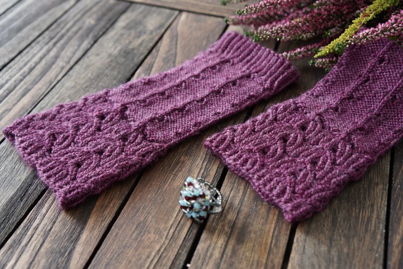Wrist Warmers "Calluna", Knitting Pattern, 2 Sizes
