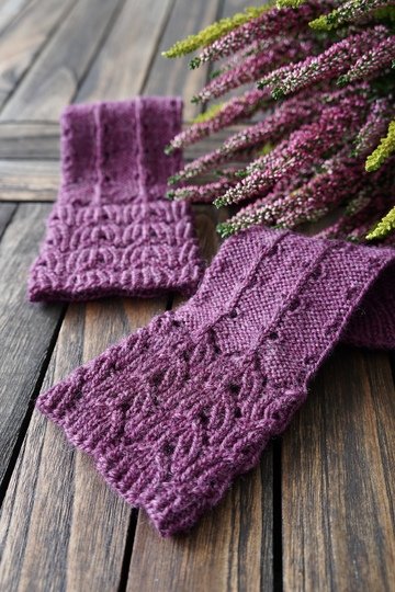Wrist Warmers "Calluna", Knitting Pattern, 2 Sizes