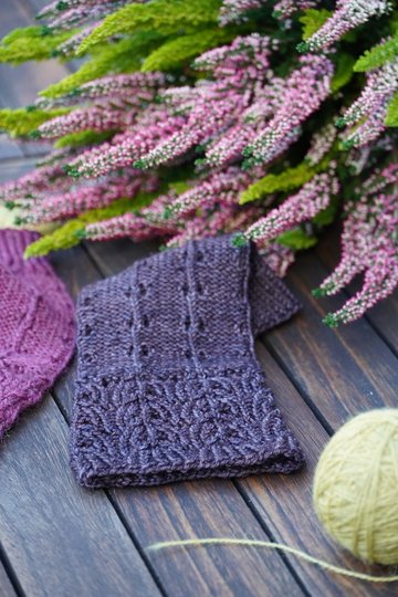 Wrist Warmers "Calluna", Knitting Pattern, 2 Sizes