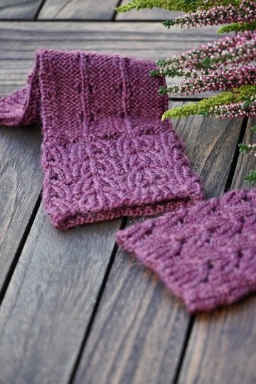Wrist Warmers "Calluna", Knitting Pattern, 2 Sizes