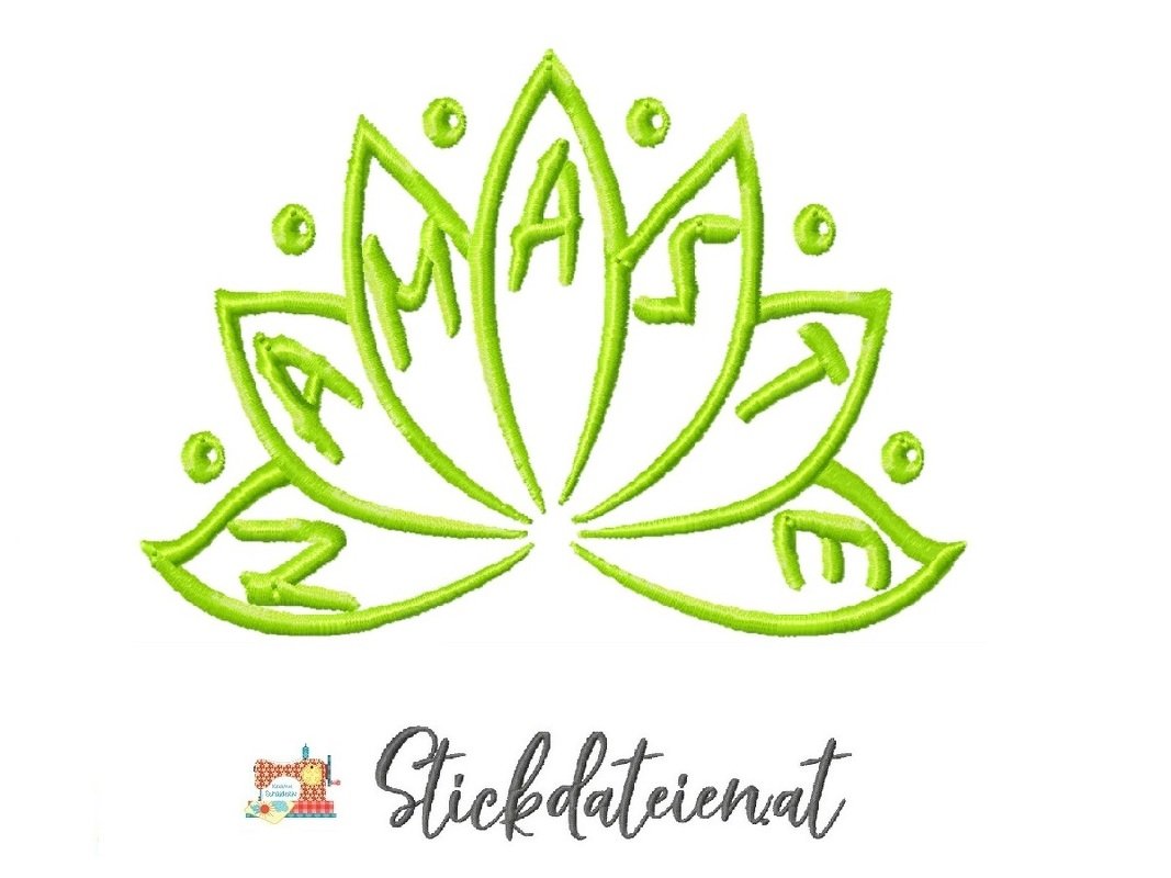 YOGA STICKDATEI, Namaste, Digitale Yoga Stickmotive, Maschinensticken