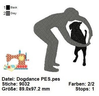 Stickdatei Dogdance, Hundesport, Stickdatei 10x10, Maschinensticken - Bild 2