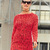 Roter Pullover mit Ajourrippen-Muster
