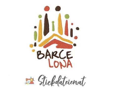 Barcelona Stickdatei, Sagrada Familia, Stickdatei Barcelona Skyline