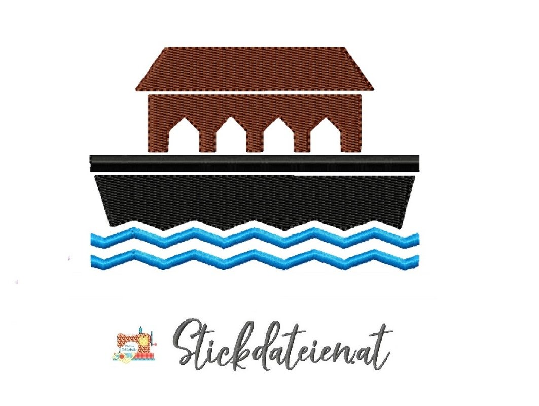 Stickdatei Arche Noah, Religiöse Stickdatei in 2 Größen, Maschinensticken