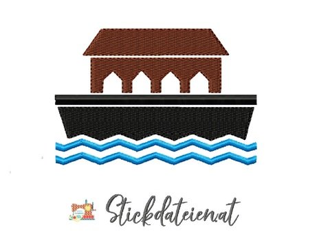 Stickdatei Arche Noah, Religiöse Stickdatei in 2 Größen, Maschinensticken