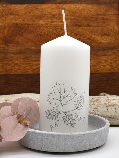 Vorlage für Kerzentattoo Herbst mit Text pdf Kerzensticker für Wasserschieb