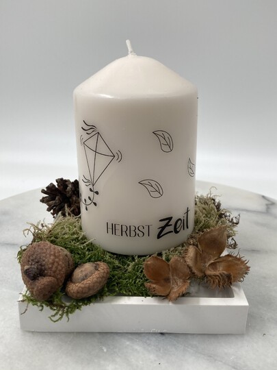 Vorlage für Kerzentattoo Herbst mit Text pdf Kerzensticker für Wasserschieb