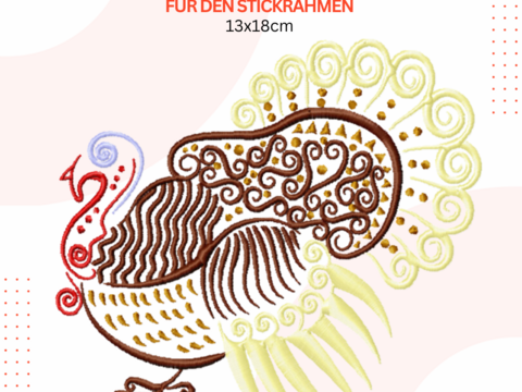 Stickdatei Puter elegant, Stickdatei Rahmengröße 13x18, Maschinensticken