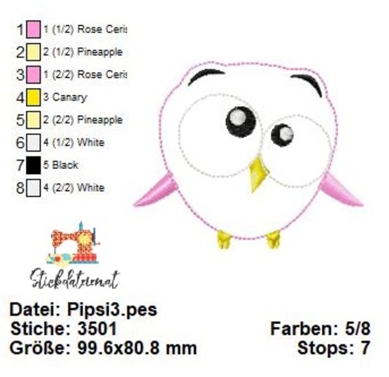 Stickdatei verrückte Vögel, Applikation 10x10, Vogel Applikation Set mit 3