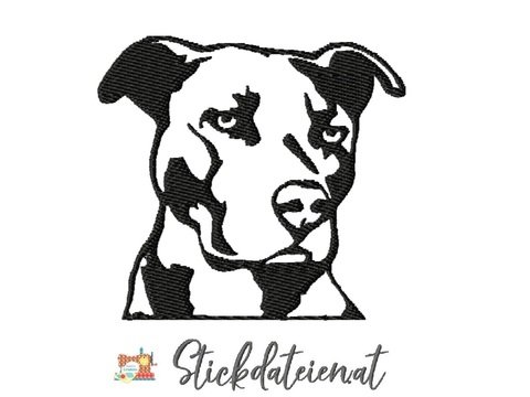 Stickdatei American Stafford, Stickdatei 10x10, Hunderassen Stickdatei