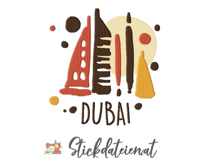 Stickdatei Dubai, Burj Khalifa Stickvorlage, Maschinensticken in 3 Größen
