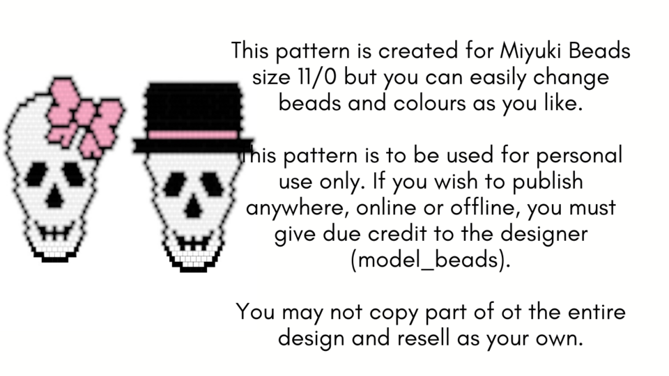 Mr. And Mrs. Skull Earrings Patterns