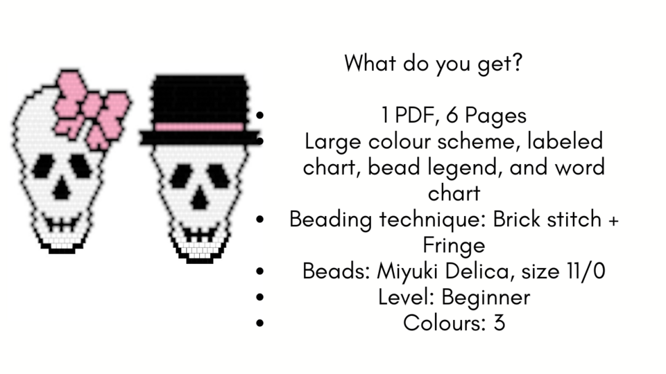 Mr. And Mrs. Skull Earrings Patterns