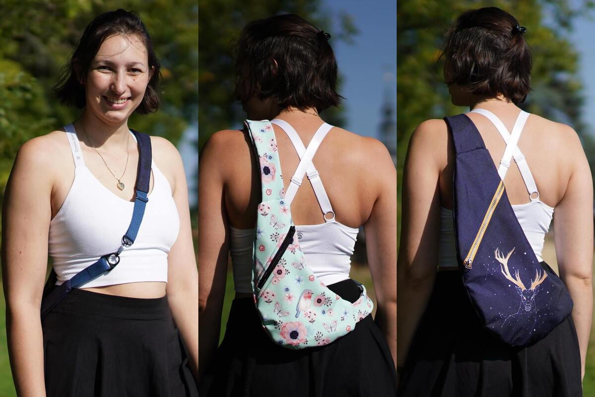 Crossbag Cora in 4 Gr. nähen asymmetrischer Rucksack Tasche aus Softshell