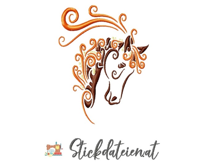 Stickdatei Pferdekopf, Stickdatei Pferd, elegante Stickdatei