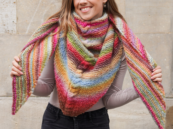 Dreieckstuch mit Zopf und Videoanleitung