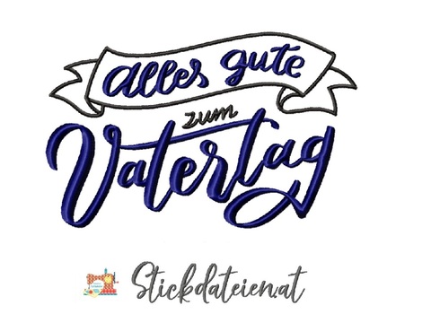 Stickdatei Vatertag, Bester Papa Stickdatei in 2 Größen