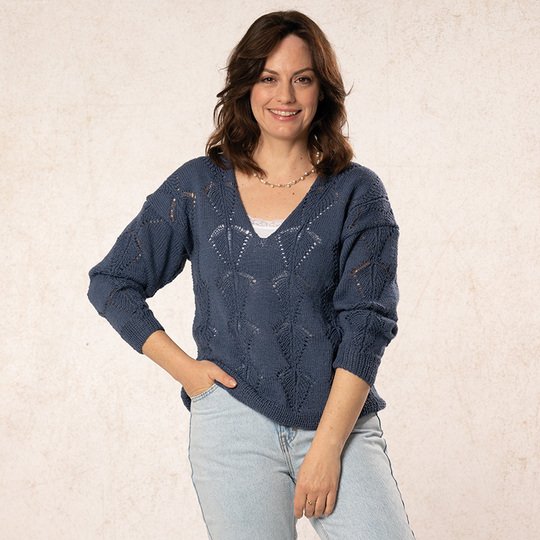 Strickanleitung Damenpullover "Cablé Gitti" 764021