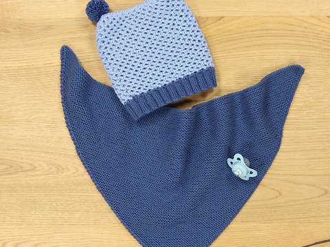 Strickanleitung Kindermütze mit Dreiecktuch "Sidney" 764049