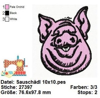 Stickdatei lustiges Schwein, Stickdatei 10x10, Bauernhofleben - Bild 2
