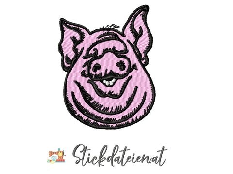 Stickdatei lustiges Schwein, Stickdatei 10x10, Bauernhofleben