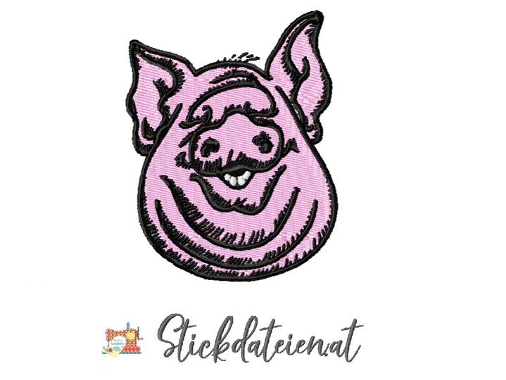 Stickdatei lustiges Schwein, Stickdatei 10x10, Bauernhofleben